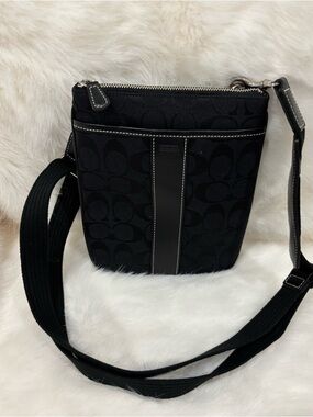 Coach Black Signature Jacquard Crossbody Bag